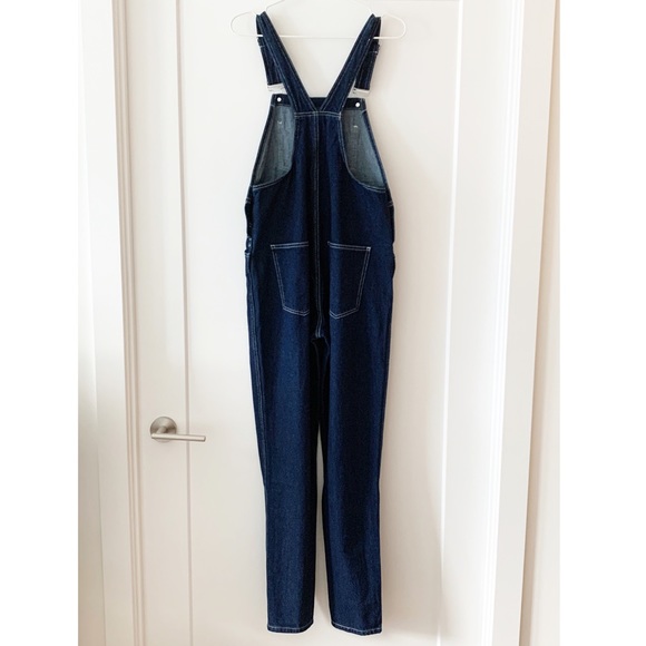 WEWOREWHAT Denim Basic Overalls Dark Wash - Picture 14 of 14